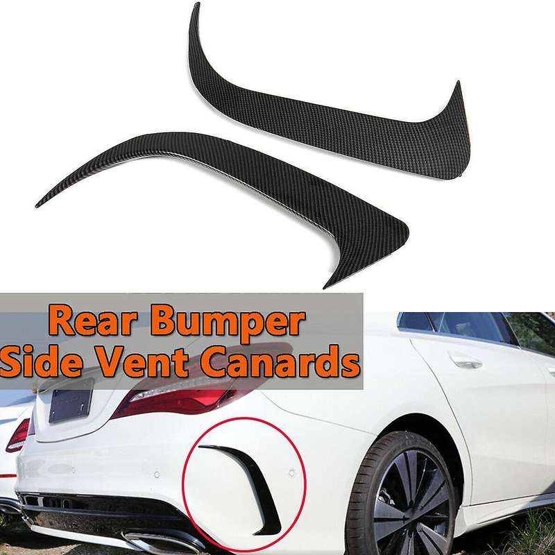 2X Carbon Fiber Look Rear Bumper Side Vent Canards for - W117 CLA220