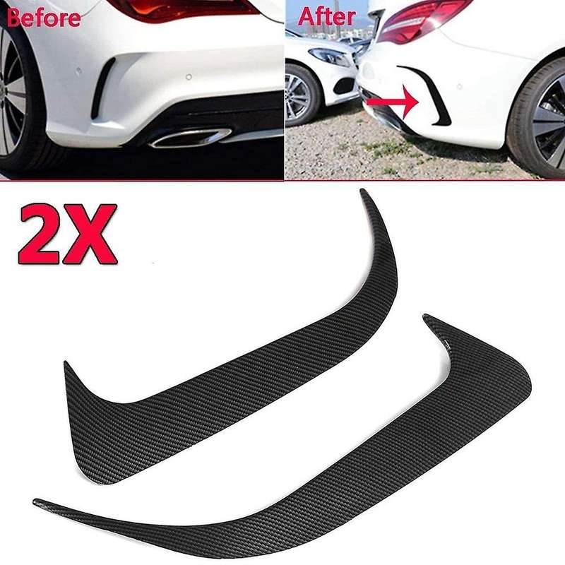 2X Carbon Fiber Look Rear Bumper Side Vent Canards for - W117 CLA220