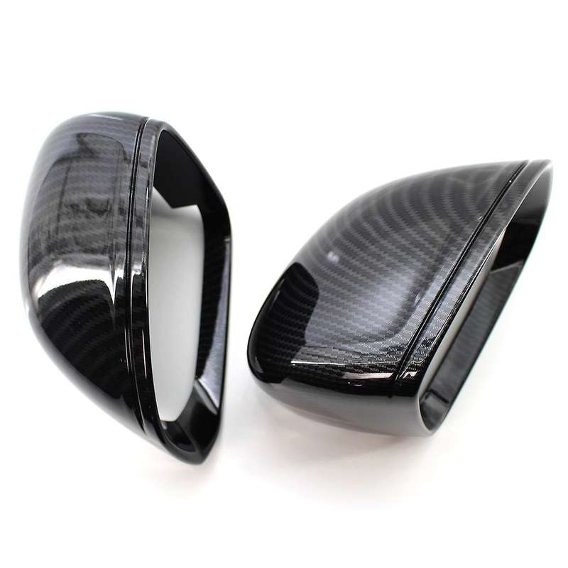 2X Carbon Fiber Side Door Mirror Cover Trim for XC60 2018-2020 Rear View Mirror Cover Cap