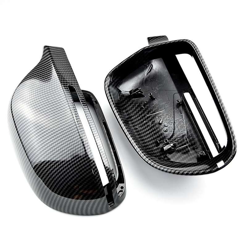 2X Carbon Fiber Pattern Rear View Mirror Cover for A4 S4 A5 S5 A6 S6 A8 S8 SQ3 Rear View Mirror Mod
