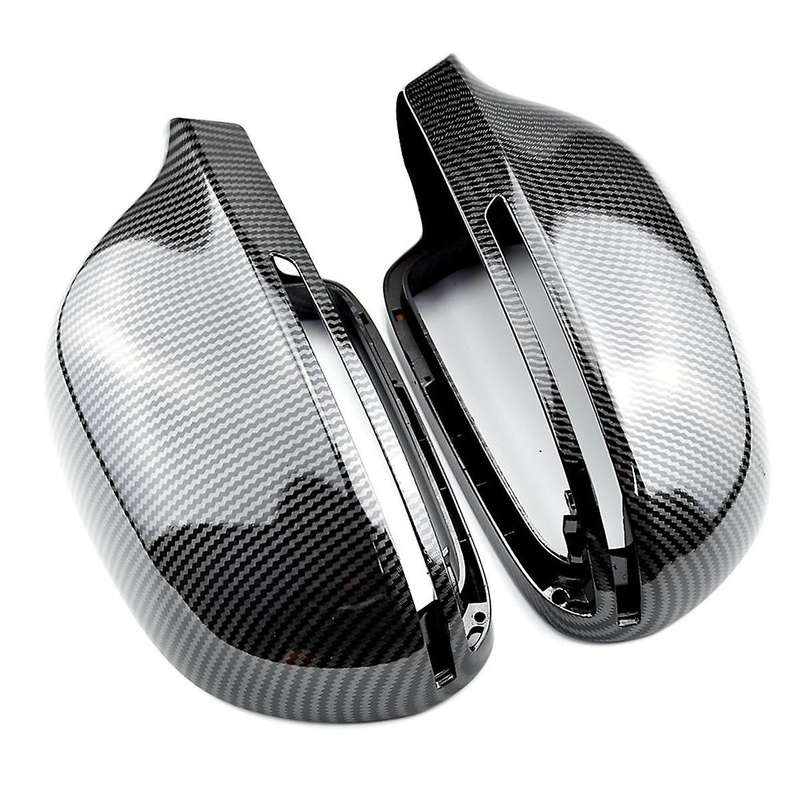 2X Carbon Fiber Pattern Rear View Mirror Cover for A4 S4 A5 S5 A6 S6 A8 S8 SQ3 Rear View Mirror Mod