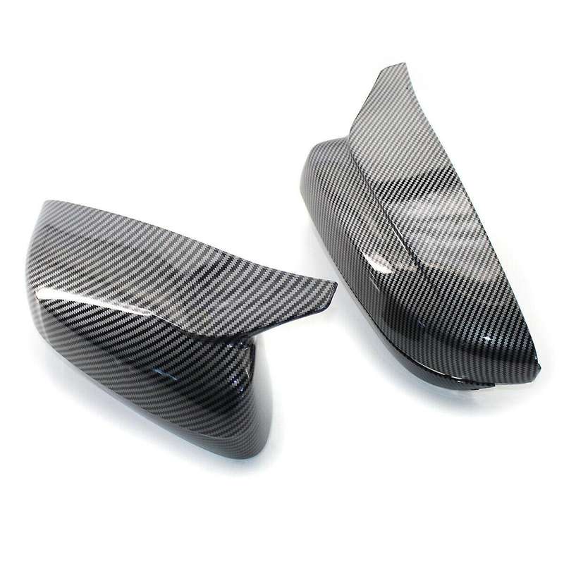 2X Carbon Fiber Side Door Mirror Cover Trim for- 3 Series 330I 340I G20 G21 2019-2021 Rear View Mirr