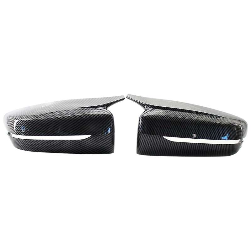 2X Carbon Fiber Side Door Mirror Cover Trim for- 3 Series 330I 340I G20 G21 2019-2021 Rear View Mirr