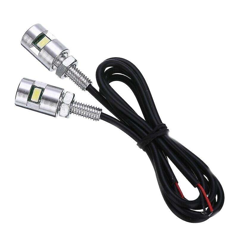 2X Chrome 5630 Motorcycle Screw Lamp Car Universal License Plate Light 12V