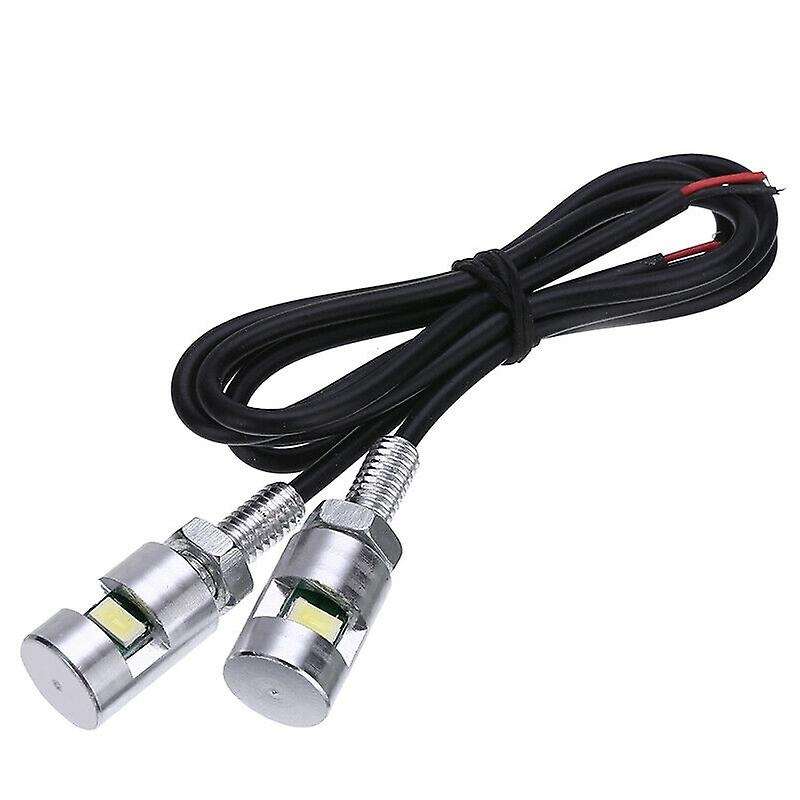 2X Chrome 5630 Motorcycle Screw Lamp Car Universal License Plate Light 12V