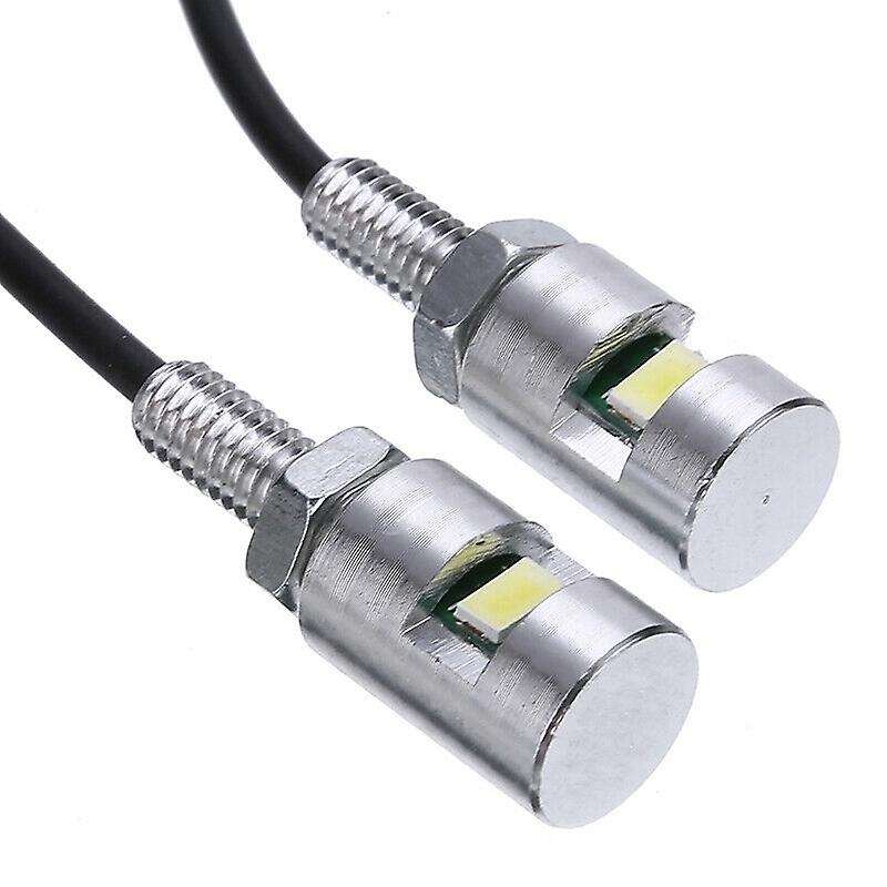 2X Chrome 5630 Motorcycle Screw Lamp Car Universal License Plate Light 12V