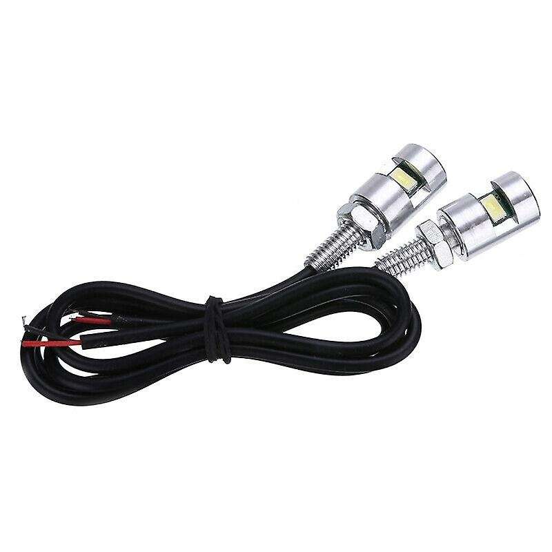 2X Chrome 5630 Motorcycle Screw Lamp Car Universal License Plate Light 12V