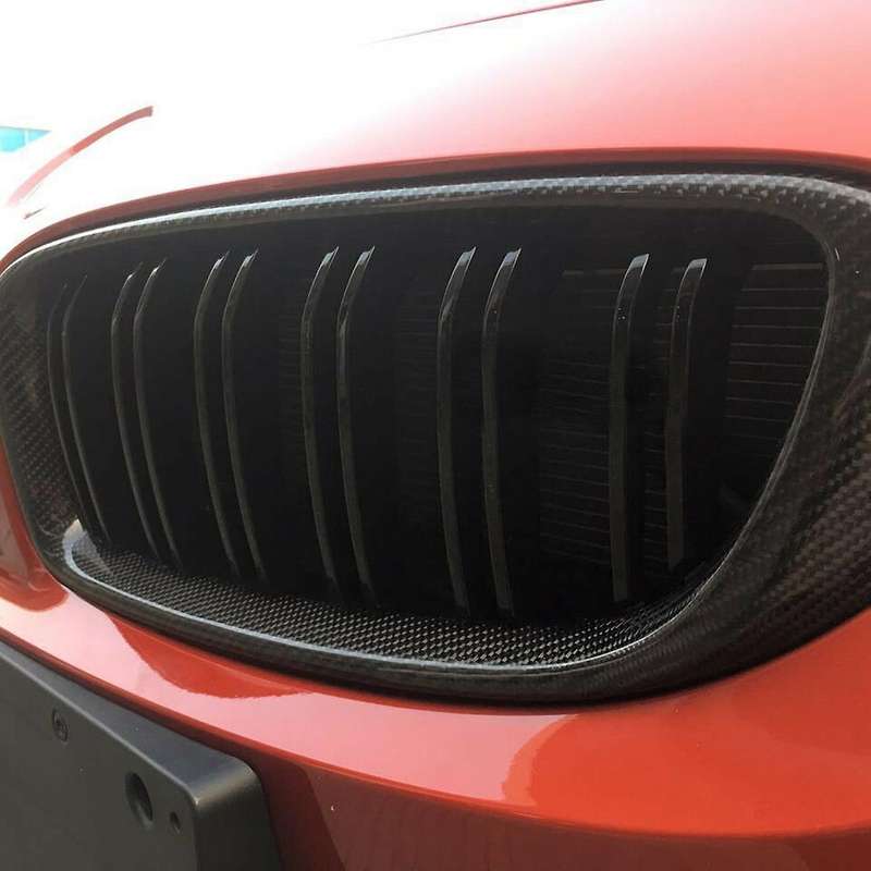 2X Carbon Front Bumper Grille Dual Line Grill for F32/F33/F36 4-Series F80 M3 F82/F83