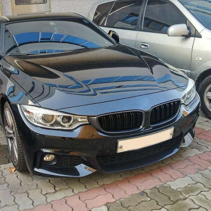 2X Carbon Front Bumper Grille Dual Line Grill for F32/F33/F36 4-Series F80 M3 F82/F83