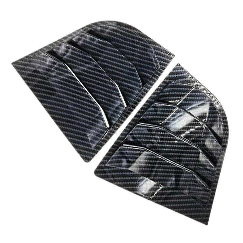 2X Carbon Fiber Style Rear Side Window Quarter Louver Cover for 2014-2018
