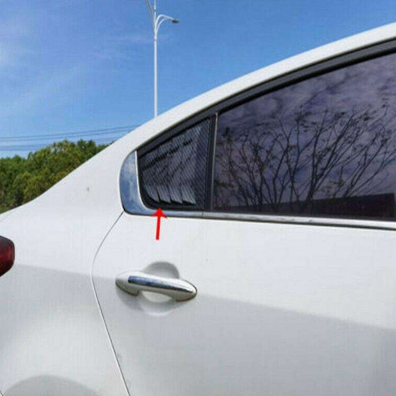 2X Carbon Fiber Style Rear Side Window Quarter Louver Cover for 2014-2018