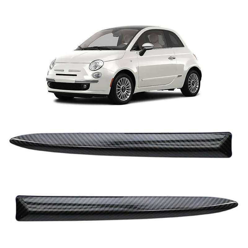 2X Carbon Fiber Style Car Front Bumper Upper Trim Moulding Styling Mouldings for 500 2007-2015 73545