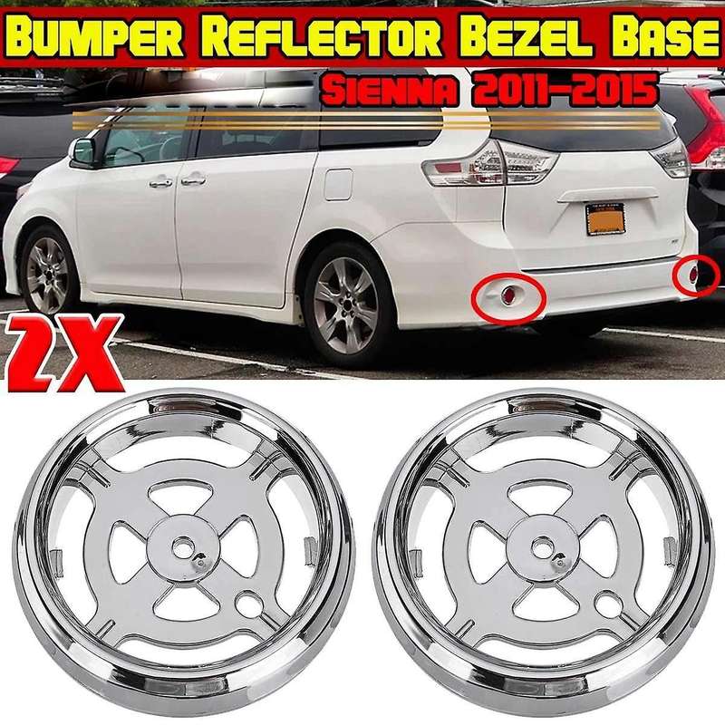 2X Chorme Silver Car Rear Bumper Reflector Lamp Bezel Base Cover Cap for Sienna 2011-2015 5275208010