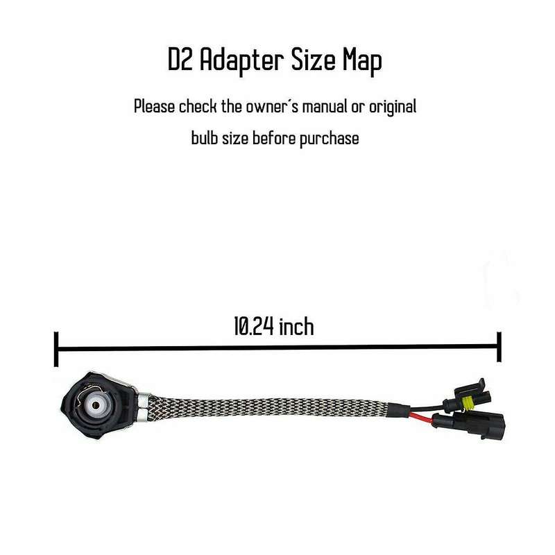 2X D2S/D4S Bulb Adapters Wire Harness Connector Cable Socket
