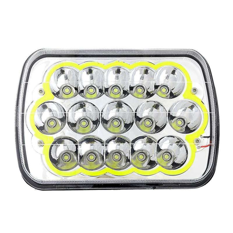 2X Dot 7X6Inch 5X7Inch 360W Led Headlight Halo Ring Drl for Xj