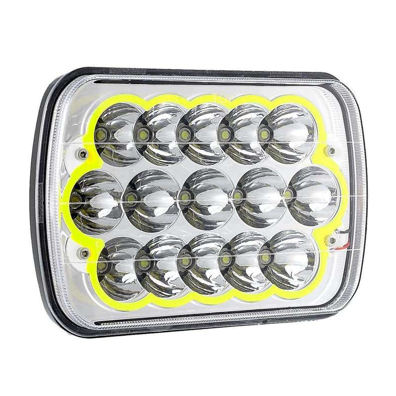 2X Dot 7X6Inch 5X7Inch 360W Led Headlight Halo Ring Drl for Xj