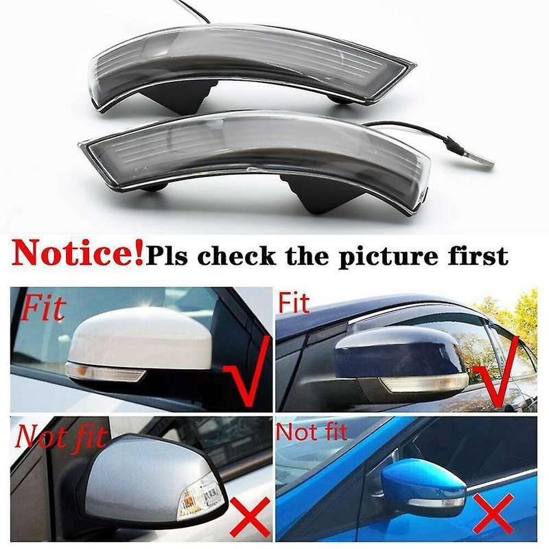 2X Dynamic LED Mirror Indicator Turn Signal Light for Focus Mk2 2008-2011 Mk3 2012-2017 MK4 2010-201