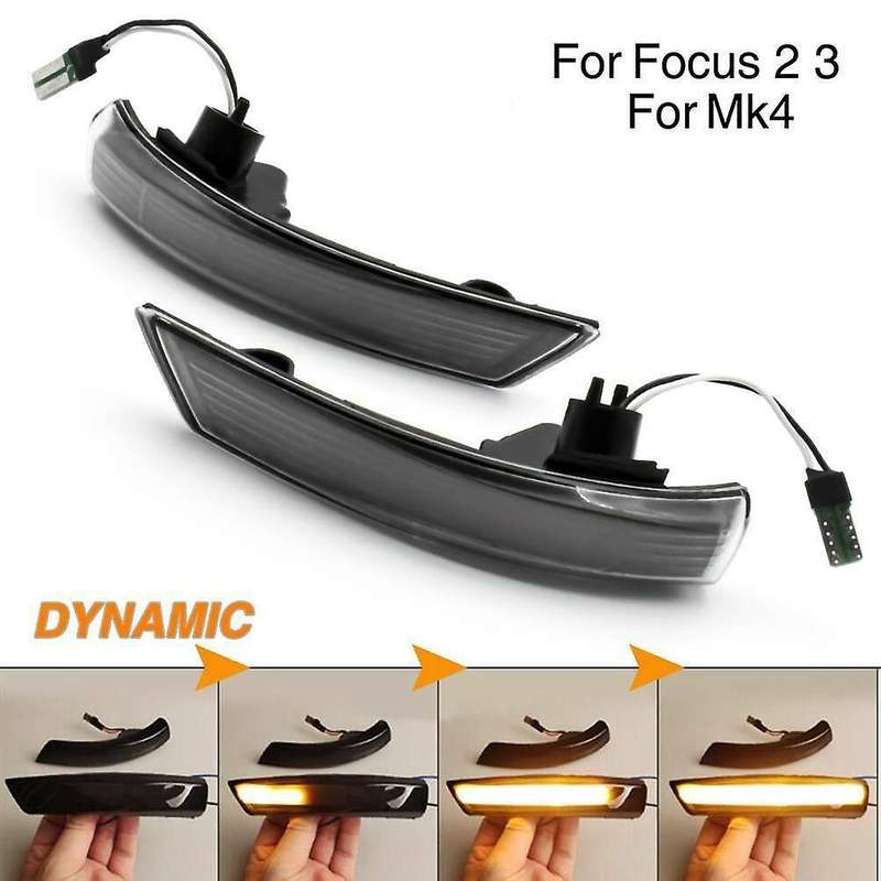 2X Dynamic LED Mirror Indicator Turn Signal Light for Focus Mk2 2008-2011 Mk3 2012-2017 MK4 2010-201