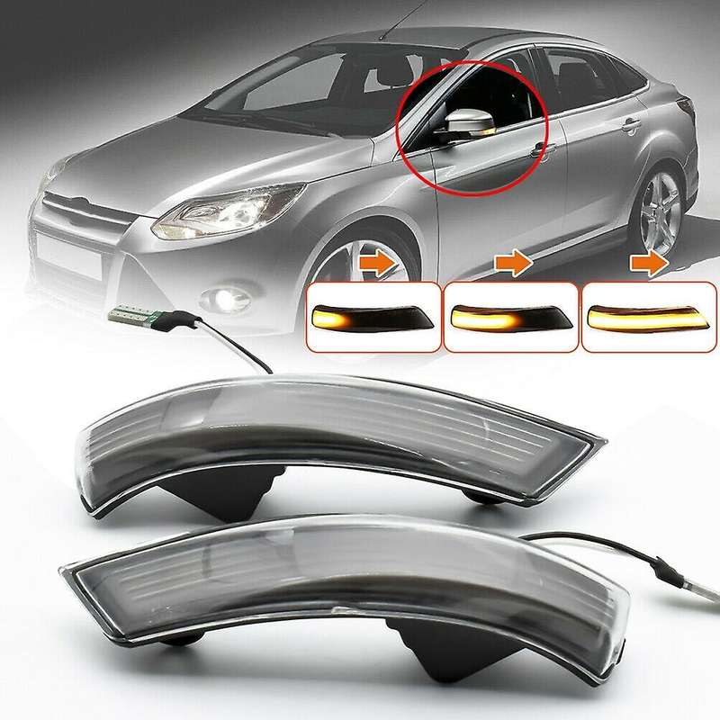 2X Dynamic LED Mirror Indicator Turn Signal Light for Focus Mk2 2008-2011 Mk3 2012-2017 MK4 2010-201