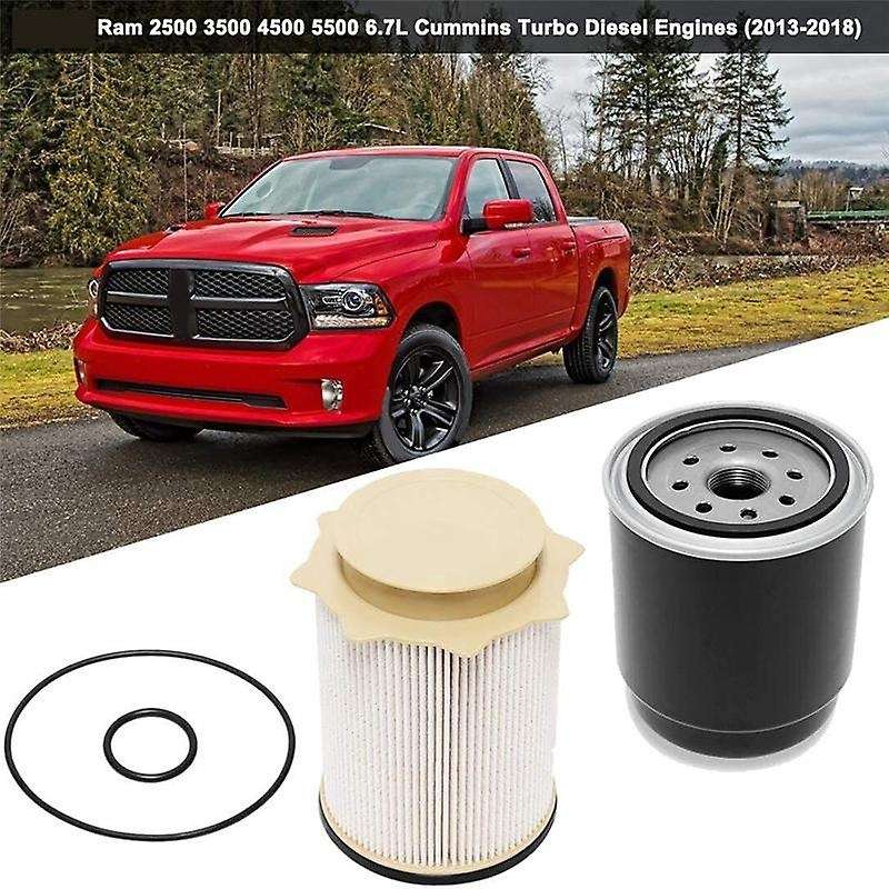 2X Fits for Ram 6.7L Fuel Filter Kit 2013-2018 2500 3500 4500 5500 Water Separate