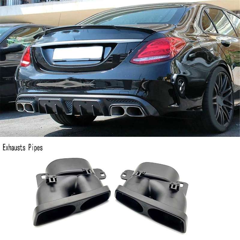 2X Exhausts Pipes for C63/S W204 S W205 W212 W213 W222 C205 15-18 Car Quad Exhaust Muffler Tips Tail