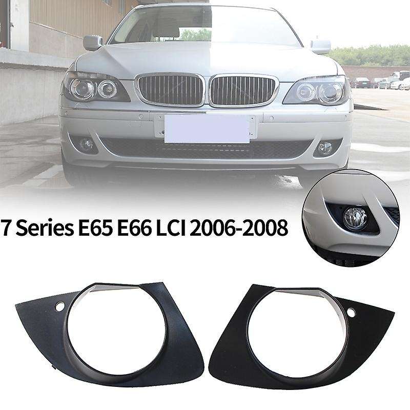 2X Front Bumper Fog Lamp Grill Frame Cover Trim for  7 Series E65 E66 2006-2008 51117142179 51117142