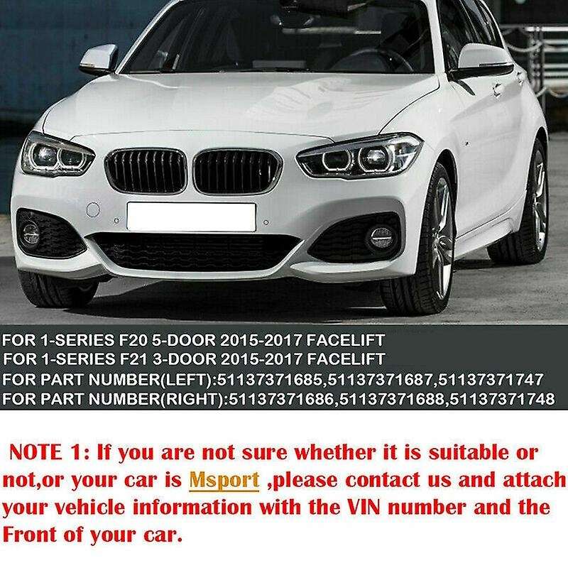 2X Glossy Black Carbon Fiber Front Grill Double Line Kidney Grille for F20 1 SERIES 2015-2017