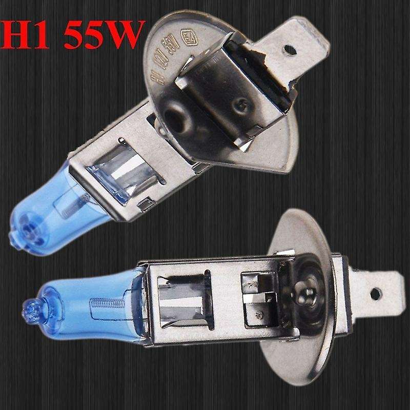 2X H1 6000K Gas Halogen Headlight White Light Lamp Bulbs 55W 12V