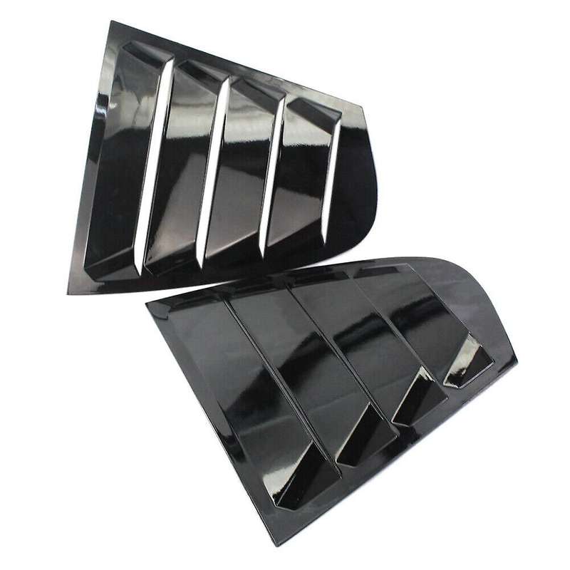 2X Gloss Black Rear Side Window Louvers Scoop Cover Vent for - F30 3-Series 2012-2016