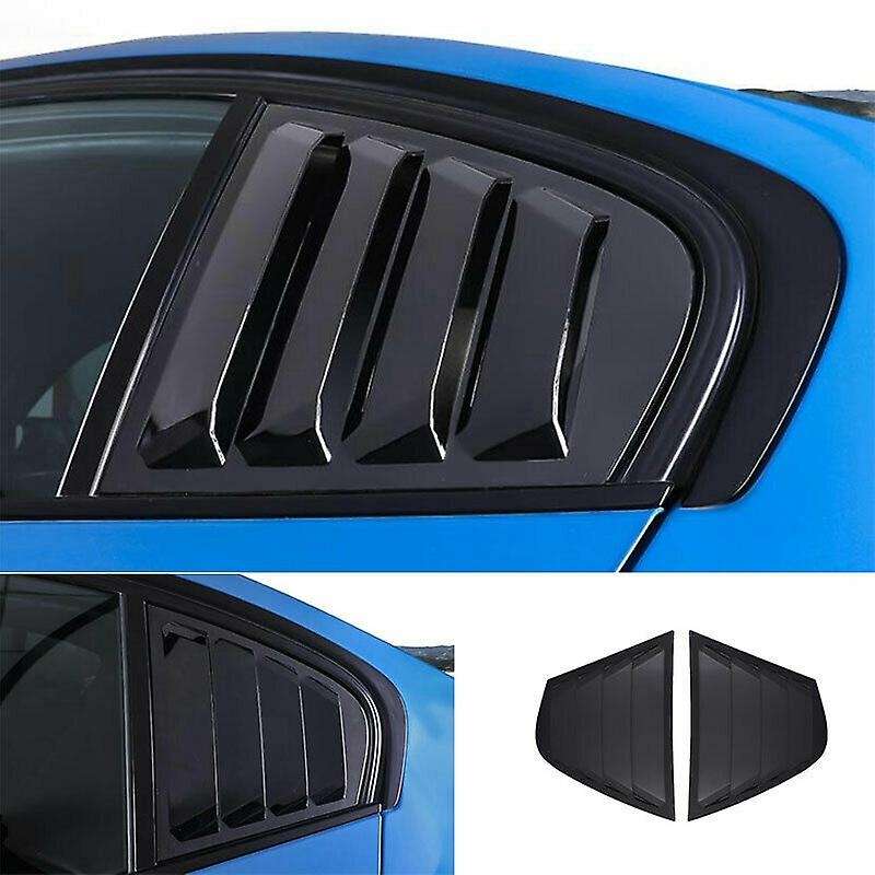 2X Gloss Black Rear Side Window Louvers Scoop Cover Vent for - F30 3-Series 2012-2016