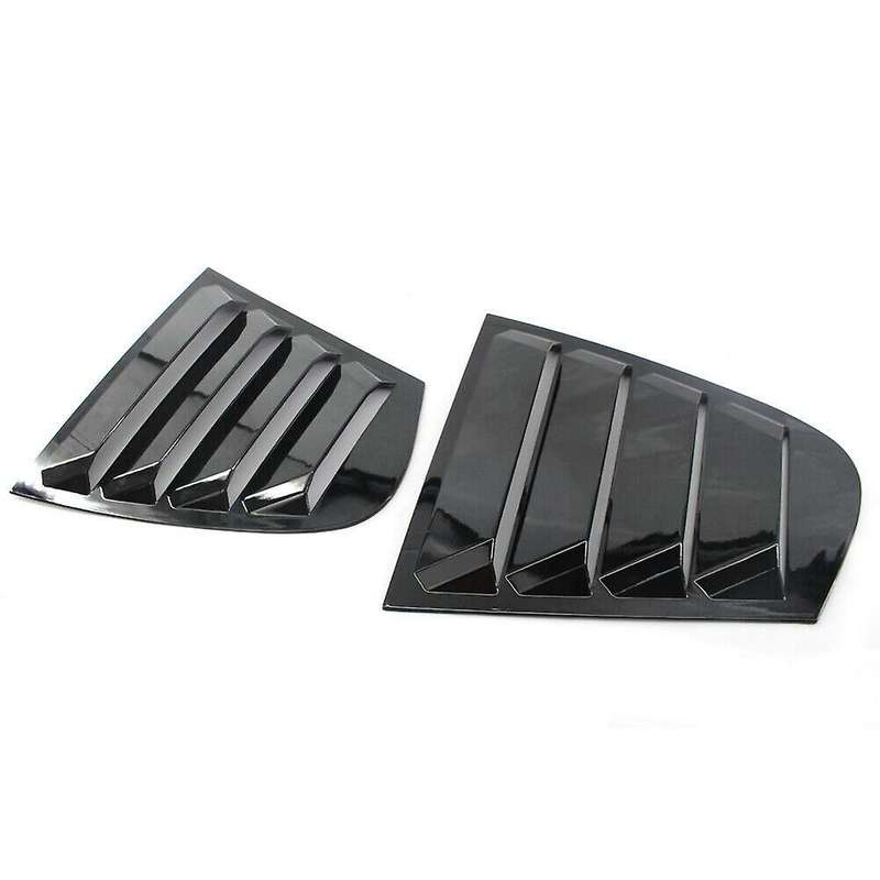 2X Gloss Black Rear Side Window Louvers Scoop Cover Vent for - F30 3-Series 2012-2016