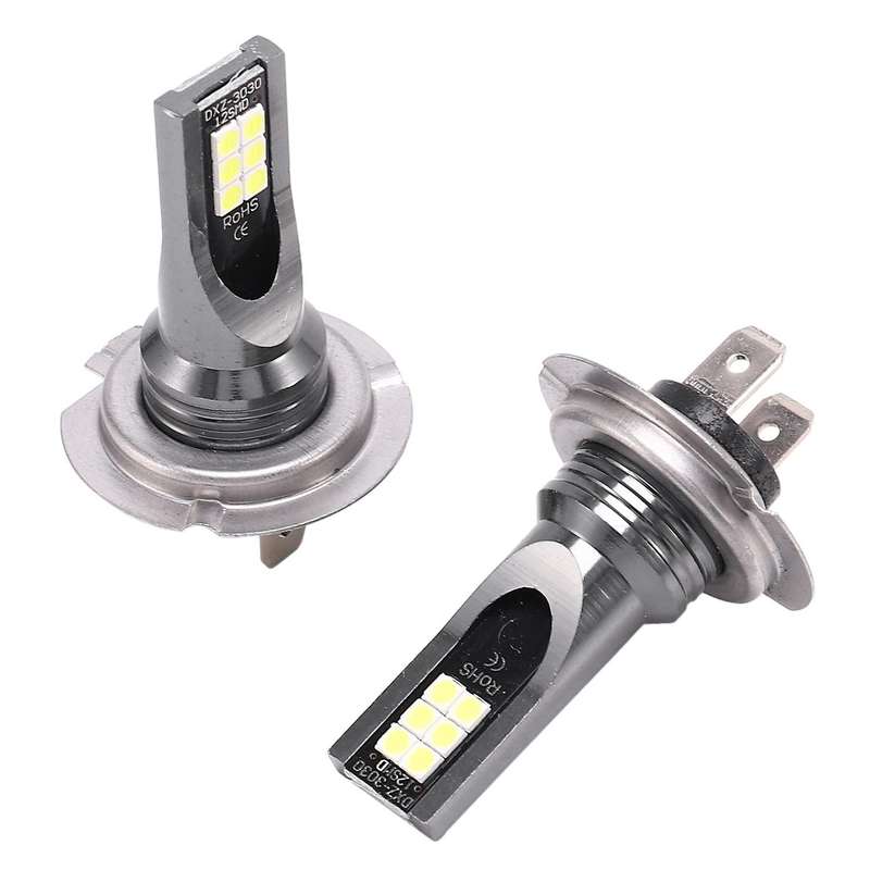 2X H7 CAR Headlight 24W 1200LM FOG Light Bulb6000K Driving DRL LED Lamp