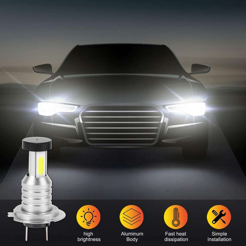 2X H7 LED Headlight Bulb Kit High Low Beam 100W 30000LM Super 6000K White