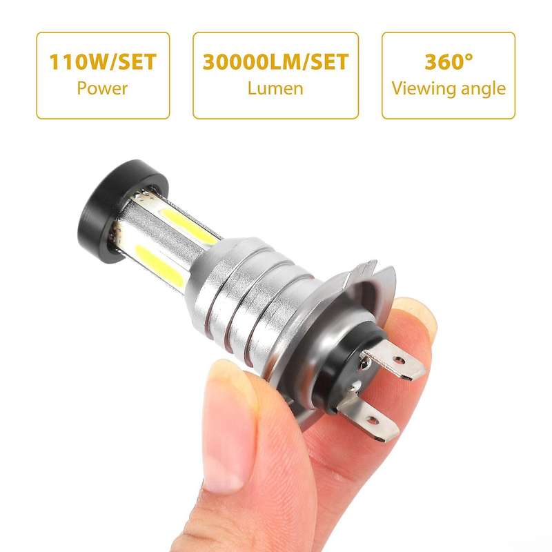 2X H7 LED Headlight Bulb Kit High Low Beam 100W 30000LM Super 6000K White