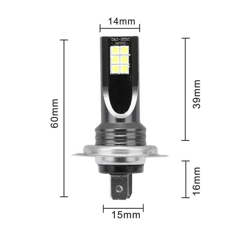2X H7 LED Headlight Fog Light Kit 50W 14000Lm Car Bubble 6000K Driving DRL Lamp