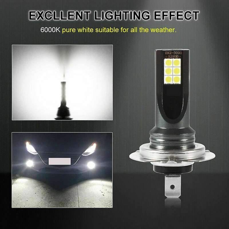 2X H7 LED Headlight Fog Light Kit 50W 14000Lm Car Bubble 6000K Driving DRL Lamp