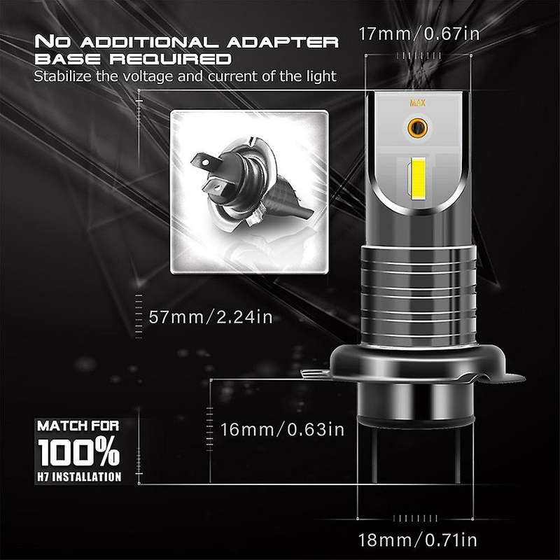 2X H7 110W LED Headlight Kit Error Free Lamp 6000K 25000LM