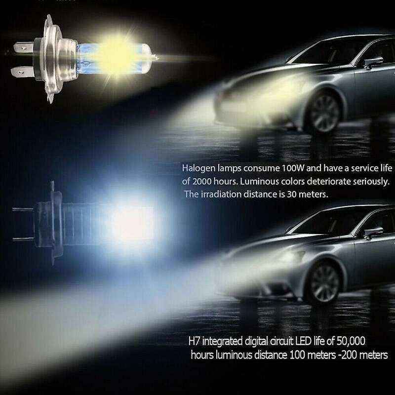 2X H7 110W LED Headlight Kit Error Free Lamp 6000K 25000LM