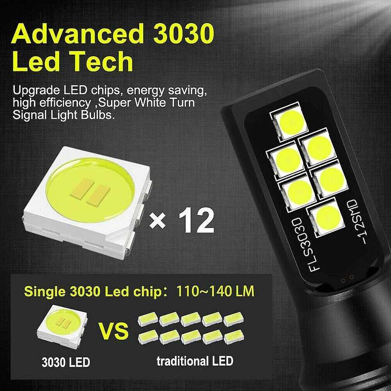 2X HB4 9006 LED Fog Light Bulb Advanced 3030 SMD Daytime Running DRL Lamp, White 6000K