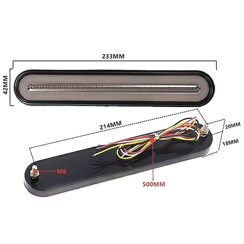 2X Halo Neon 100LED Stop Flowing Turn Signal Brake Rear Tail Light Trailer Truck