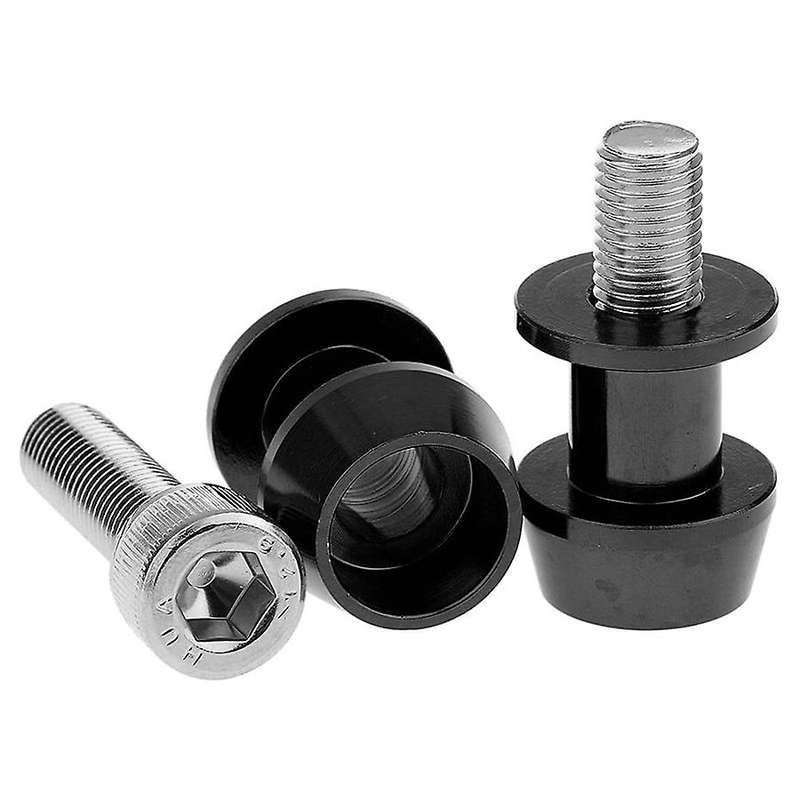 2X Motorcycle CNC Swingarm Swing Arm Spool Sliders Stand Bobbins 10mm for 250 ER6 Z 250 ER6F - Black
