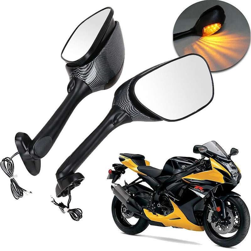 2X Motorcycle LED Turn Signal Rear View Mirrors for GSXR600 GSXR750 2006-2012 GSXR 1000 2005-2008
