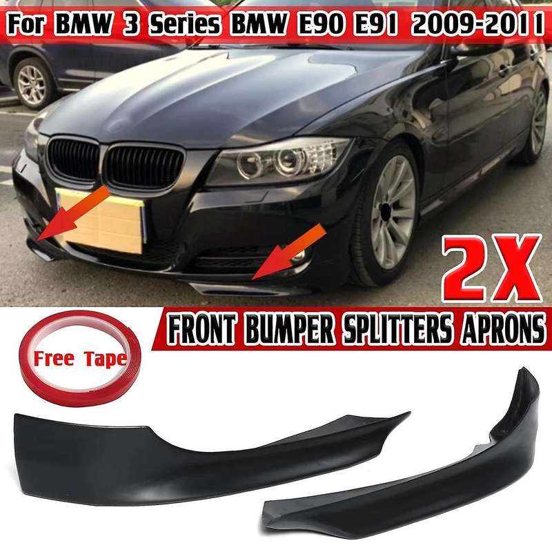 2X Rear Bumper Spoiler Lip for 3-Series E90 E91 2009-2011 Bumper Winglets Side Skirt Splitters Trim