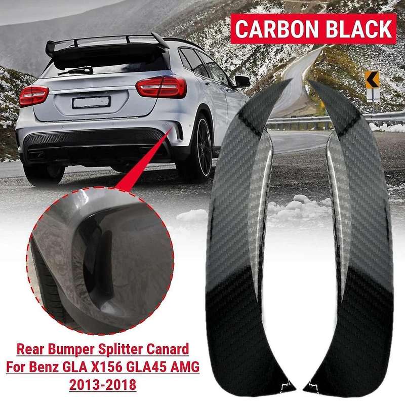 2X Rear Bumper Vent Cover Flaps Splitter Trim Carbon Fiber Style for - GLA 200 250 X156 GLA45 2013-2