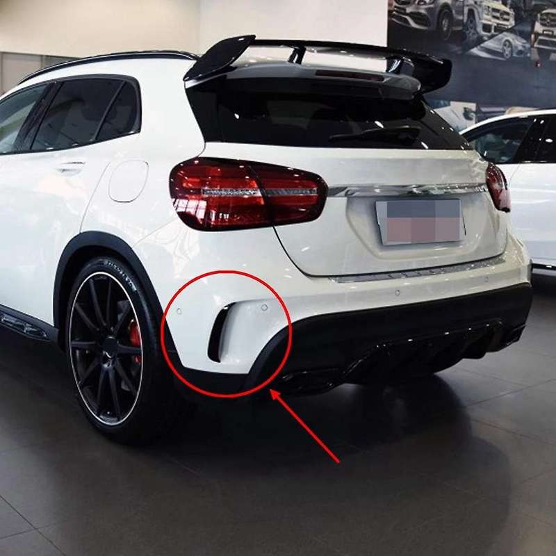 2X Rear Bumper Vent Cover Flaps Splitter Trim Carbon Fiber Style for - GLA 200 250 X156 GLA45 2013-2