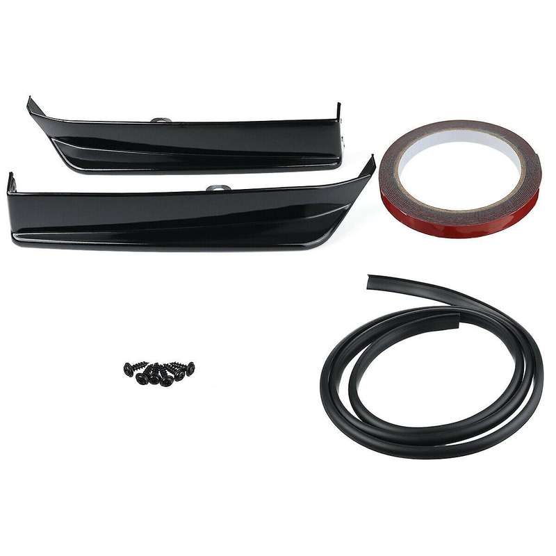 2X Rear Bumper Lip Spats Splitters Diffuser Canard Protector for 2015-2019 Glossy Black