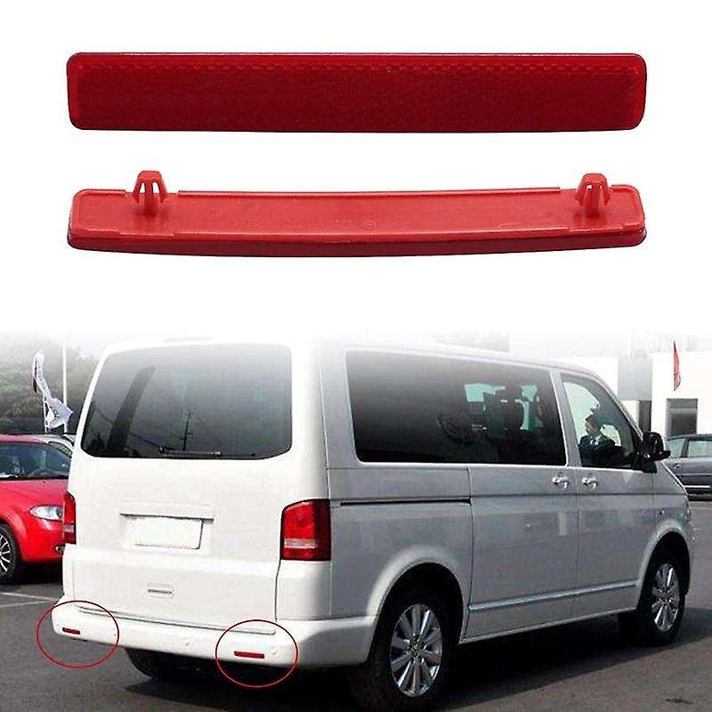 2X Red Lens Rear Bumper Reflective Marker Warning Light Reflector for Transporter T5 2003-2009