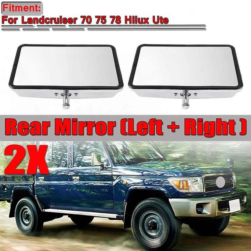2X Retro Car Side Rear View Mirrors Car Door Wing Rearview Mirror for 70 75 78 Ute Silver