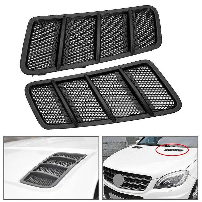 2X Side Hood Vent Grille Cover for W166 ML GL Class 2012-2015 1668800105 1668800205