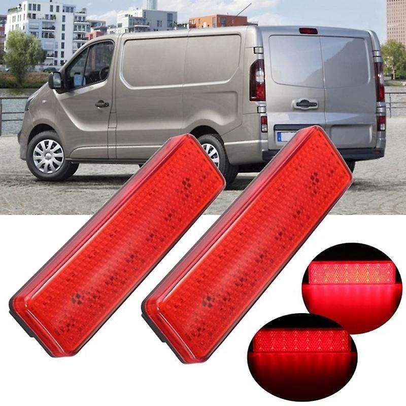 2X Red Car Rear Bumper Reflector Signal LED Tail Stop Brake Light for Opel Vivaro Movano